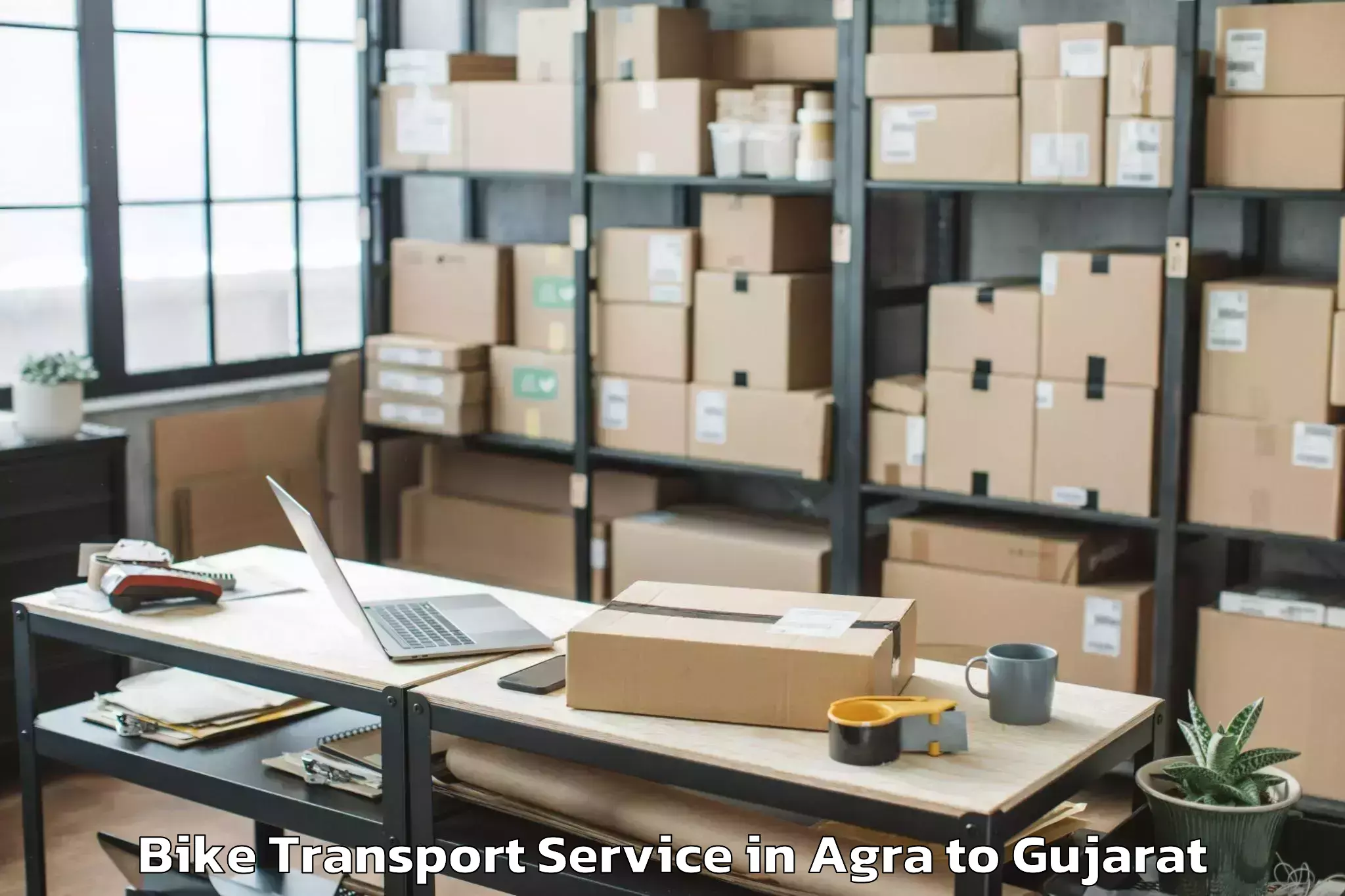 Book Agra to Vanthali Bike Transport Online